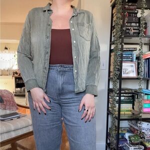 Calvin Klein Jeans Olive Button-Up Shirt